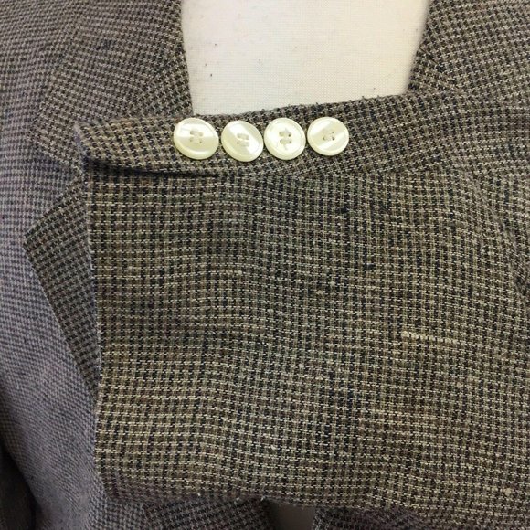 Savile Row Suit Jacket Blazer Sports Coat Mens 44R Gray 6 Pocket Saville - Picture 7 of 10